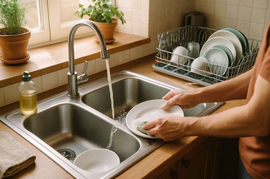 Lavare i piatti a mano o in lavastoviglie: come si consuma più acqua