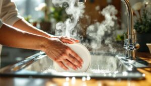 Un metodo per lavare i piatti a mano rimuovendo ogni traccia di sporco e batteri