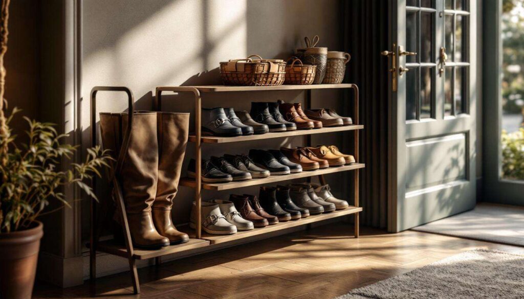 Scarpe all’ingresso sempre in ordine con un semplice fai-da-te per organizzare anche gli stivali