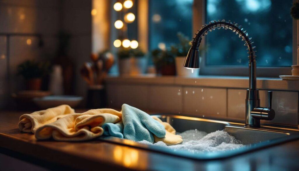 Di notte metto in ammollo strofinacci e presine da forno: al mattino sono impeccabili, anche il grasso vecchio sparisce